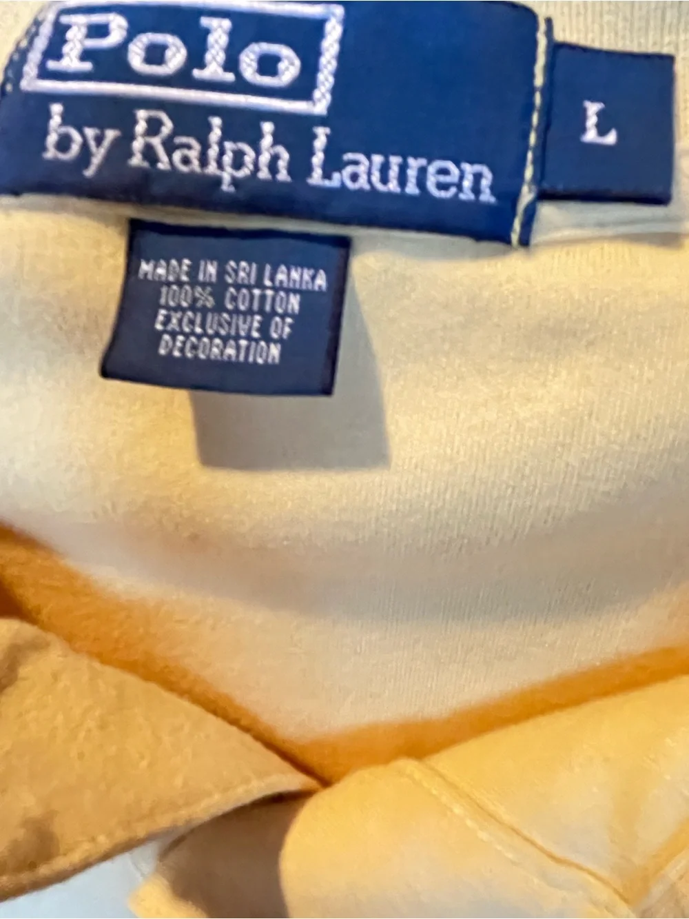 Ralph Lauren Men's Pale Yellow Polo with Blue Pony